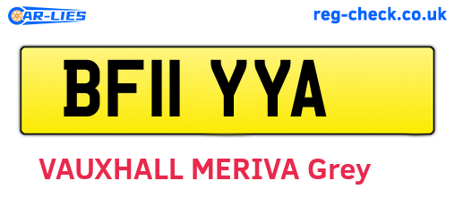 BF11YYA are the vehicle registration plates.