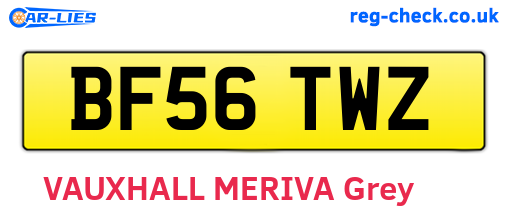 BF56TWZ are the vehicle registration plates.