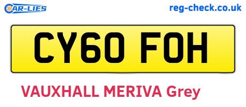 CY60FOH are the vehicle registration plates.
