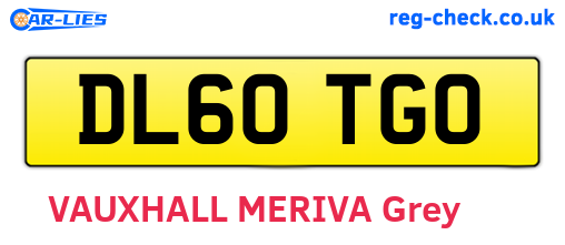 DL60TGO are the vehicle registration plates.