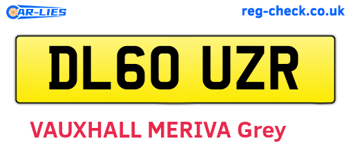 DL60UZR are the vehicle registration plates.