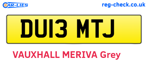 DU13MTJ are the vehicle registration plates.