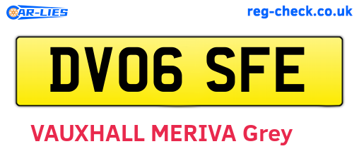 DV06SFE are the vehicle registration plates.