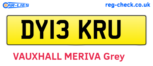 DY13KRU are the vehicle registration plates.