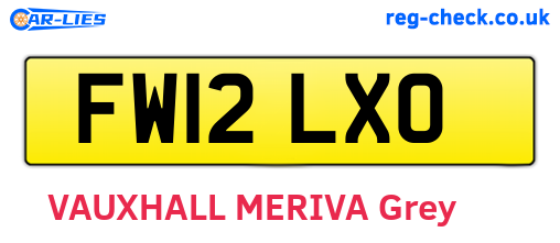 FW12LXO are the vehicle registration plates.