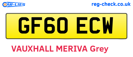 GF60ECW are the vehicle registration plates.