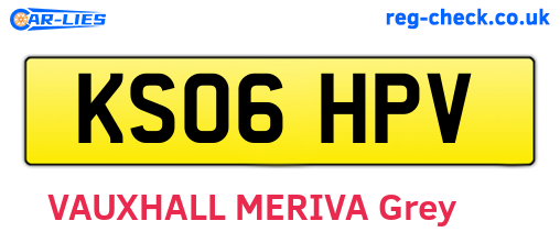 KS06HPV are the vehicle registration plates.
