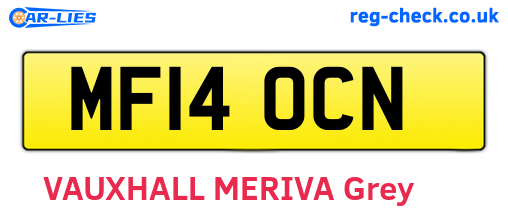 MF14OCN are the vehicle registration plates.