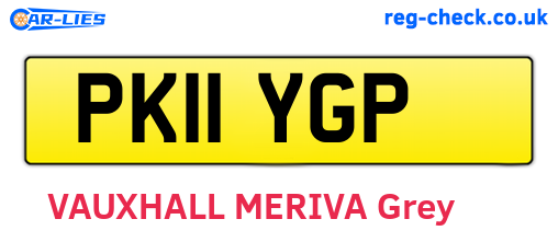 PK11YGP are the vehicle registration plates.