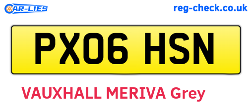 PX06HSN are the vehicle registration plates.