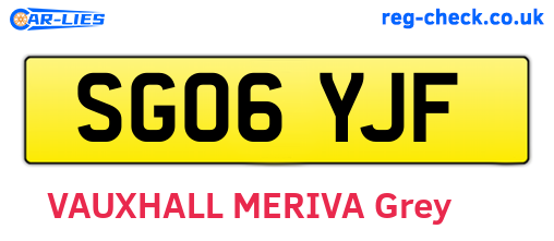 SG06YJF are the vehicle registration plates.