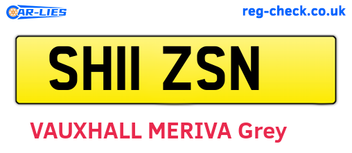 SH11ZSN are the vehicle registration plates.