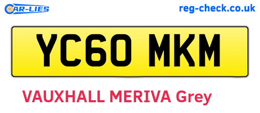 YC60MKM are the vehicle registration plates.