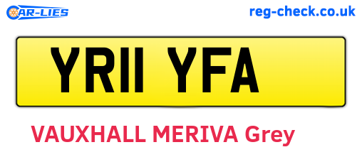 YR11YFA are the vehicle registration plates.