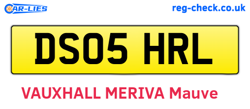 DS05HRL are the vehicle registration plates.