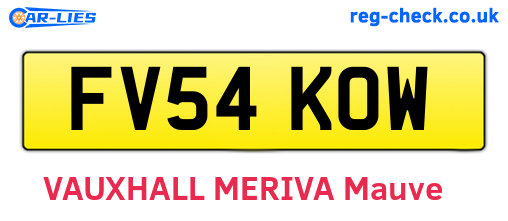 FV54KOW are the vehicle registration plates.