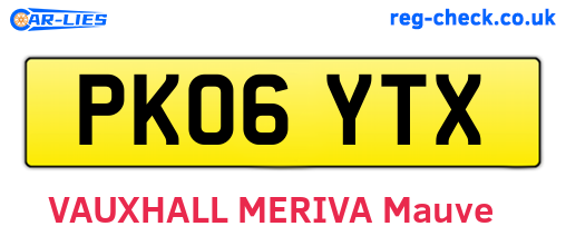 PK06YTX are the vehicle registration plates.