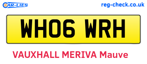 WH06WRH are the vehicle registration plates.