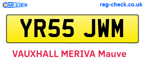 YR55JWM are the vehicle registration plates.
