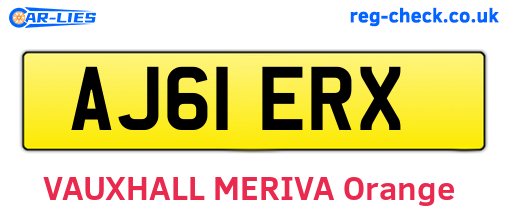 AJ61ERX are the vehicle registration plates.