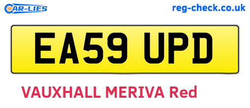 EA59UPD are the vehicle registration plates.