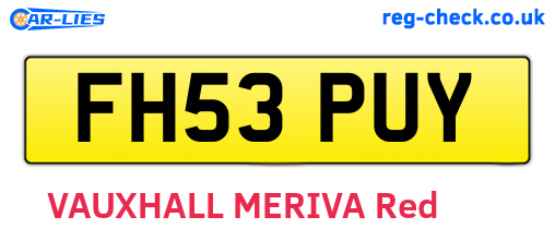 FH53PUY are the vehicle registration plates.
