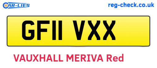GF11VXX are the vehicle registration plates.