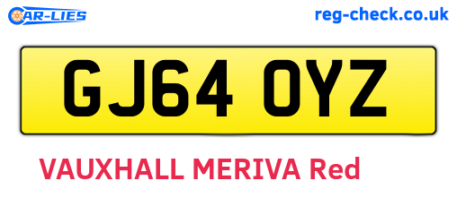 GJ64OYZ are the vehicle registration plates.