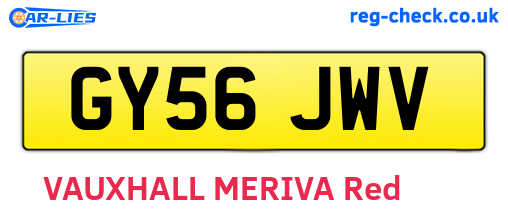 GY56JWV are the vehicle registration plates.