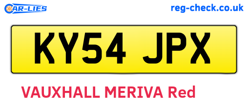 KY54JPX are the vehicle registration plates.