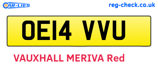 OE14VVU are the vehicle registration plates.