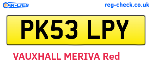 PK53LPY are the vehicle registration plates.