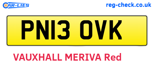 PN13OVK are the vehicle registration plates.