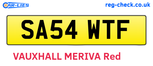 SA54WTF are the vehicle registration plates.