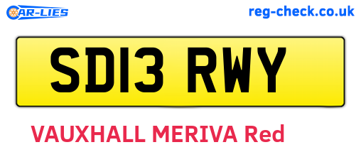 SD13RWY are the vehicle registration plates.