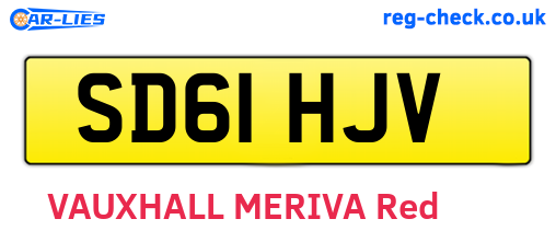 SD61HJV are the vehicle registration plates.