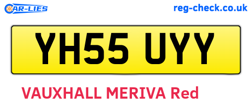 YH55UYY are the vehicle registration plates.