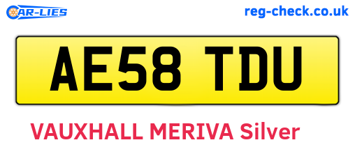 AE58TDU are the vehicle registration plates.