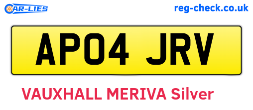 AP04JRV are the vehicle registration plates.