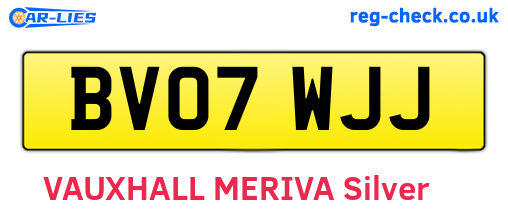 BV07WJJ are the vehicle registration plates.