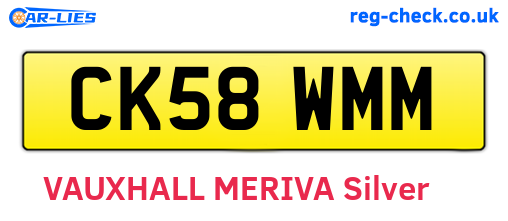 CK58WMM are the vehicle registration plates.