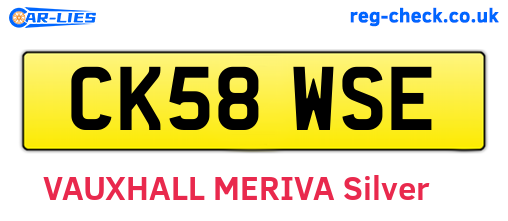 CK58WSE are the vehicle registration plates.