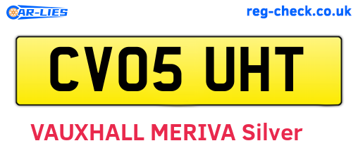 CV05UHT are the vehicle registration plates.
