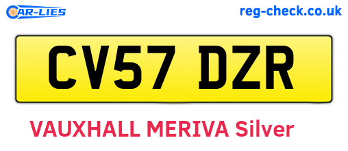CV57DZR are the vehicle registration plates.