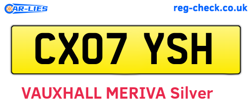 CX07YSH are the vehicle registration plates.