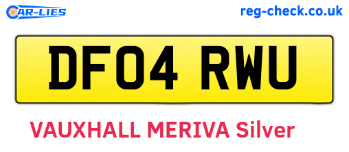 DF04RWU are the vehicle registration plates.