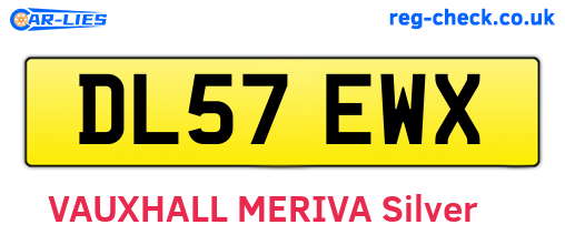 DL57EWX are the vehicle registration plates.