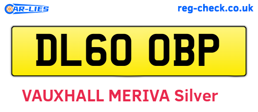 DL60OBP are the vehicle registration plates.
