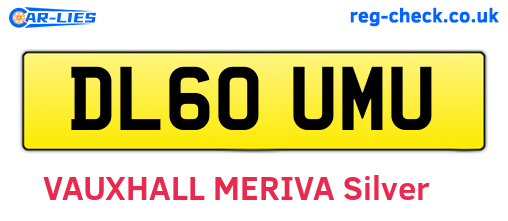 DL60UMU are the vehicle registration plates.