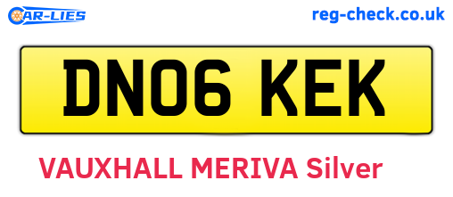 DN06KEK are the vehicle registration plates.